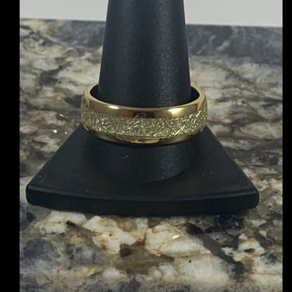Size 13 tungsten meteor inlay ring